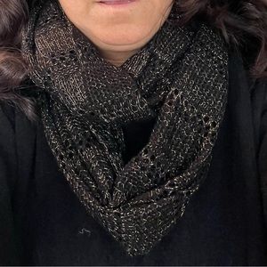 Black with gold flex infinity scarf